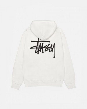 Beige Stussy Basic Pigment Dyed Hoodie | 4853TSEJW