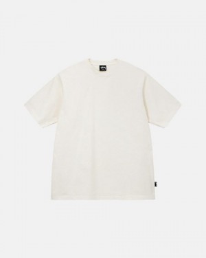 Beige Stussy Pigment Dyed Crew T Shirts | 5496UBQFD