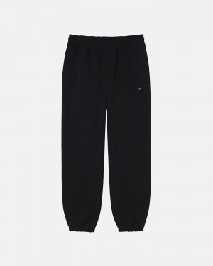 Black Stussy 8 Ball Embroidered Pants | 0763TQDOH