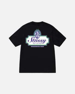 Black Stussy Authentic T Shirts | 5287ZWIEB