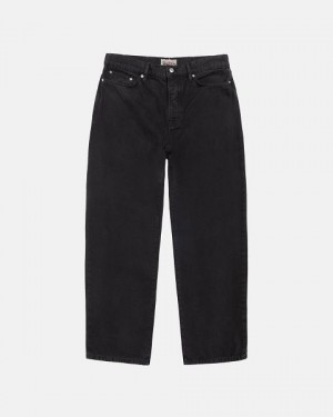 Black Stussy Big Ol' Washed Canvas Jeans | 4678TVZLJ