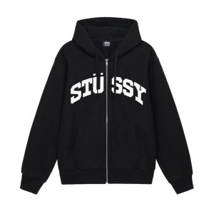 Black Stussy Block Sport Zip Hoodie | 2736VXUDQ