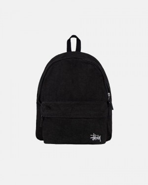 Black Stussy Canvas Backpacks | 2078YNMKC