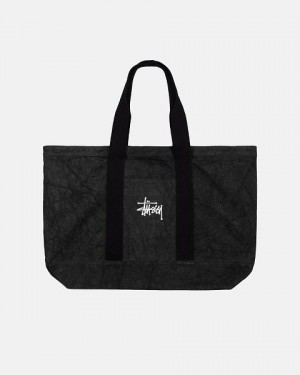 Black Stussy Canvas Extra Large Tote Bags | 6835EPWRZ