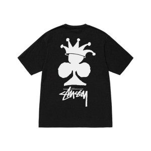 Black Stussy Club Crown Pigment Dyed T Shirts | 7681YROTP