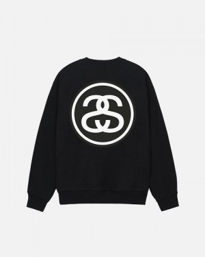 Black Stussy Ss-link Crew Sweatshirts | 4907AHVEM