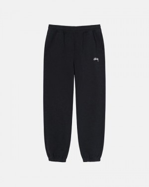 Black Stussy Stock Logo Sweatpants | 5049ZCDGY