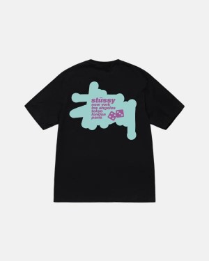 Black / Blue / Purple Stussy Silhouette T Shirts | 7098JPTLH