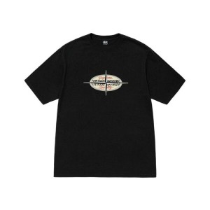 Black / Multicolor Stussy Points Pigment Dyed T Shirts | 4187IEXAJ