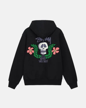 Black / Multicolor Stussy Skull Crest Hoodie | 8527SRLIA