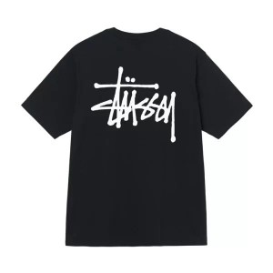 Black / White Stussy Basic T Shirts | 8354JOLTH