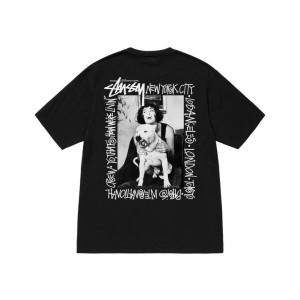 Black / White Stussy How We’re Livin’ Pigment Dyed T Shirts | 4082DZQSP