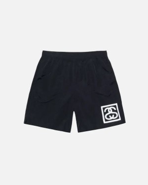 Black / White Stussy Ss-link Water Shorts | 0769BFGHA