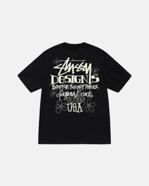 Black / White Stussy Summer Lb T Shirts | 9830XUARZ