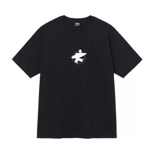 Black / White Stussy Surf Stock T Shirts | 0821LDBKR