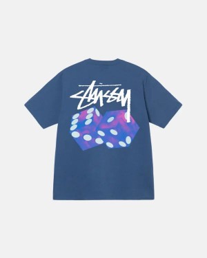 Blue Stussy Diced Out T Shirts | 2745LUNZR