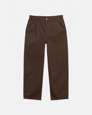 Brown Stussy Workgear Twill Pants | 6528LVDQF