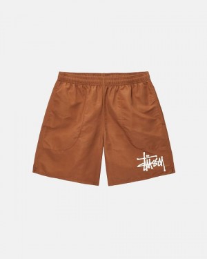 Coffee Stussy Water Big Basic Shorts | 6215AWZLM