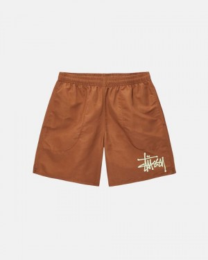 Coffee Stussy Water Big Basic Shorts | 7801JDXNE