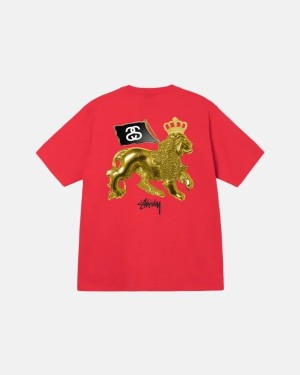 Gold Stussy Lion T Shirts | 3618EJOIC