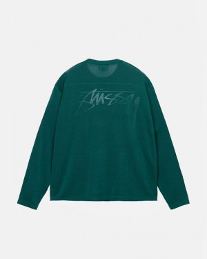 Green Stussy Football Sweaters | 8192YNZHO