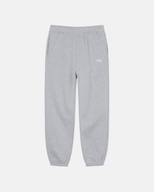 Grey Stussy Stock Logo Sweatpants | 7586IQCSZ