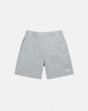 Grey Stussy Stock Logo Sweats Shorts | 8071ODLVI