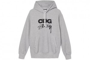 Grey / Black Stussy Cdg Hoodie | 5098AOVXU