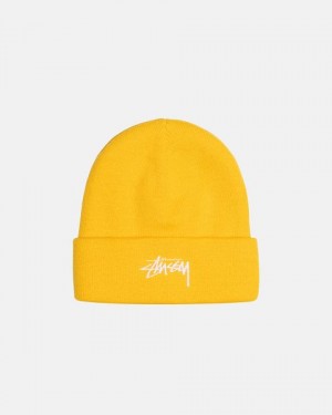 Mustard Stussy Cuff Stock Beanie | 7296MUSLI