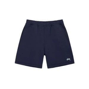 Navy Stussy Overdyed Stock Logo Shorts | 2463TYGQR