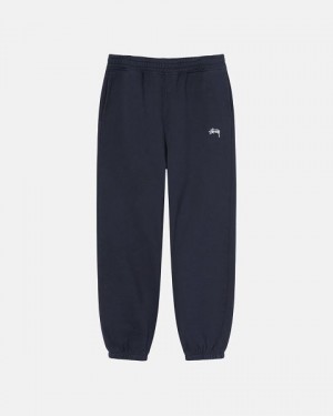 Navy Stussy Stock Logo Sweatpants | 4381HPENB