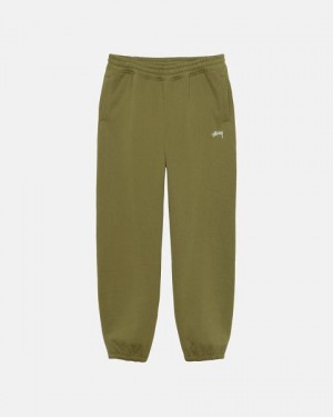 Olive Stussy Stock Logo Sweatpants | 5267ZDNSK