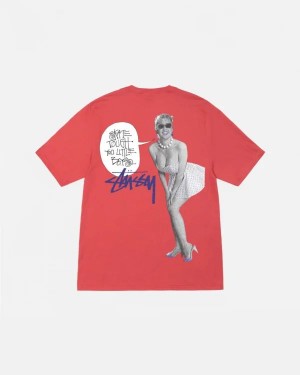 Red Stussy Skate Tough T Shirts | 4792FGUTD