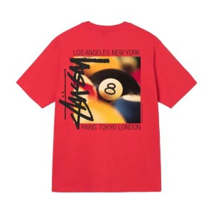 Red / Multicolor Stussy Billiards T Shirts | 2451YHDVO