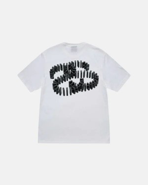 White Stussy Dominoes T Shirts | 9613GFELQ