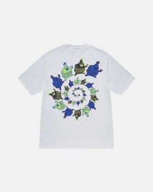 White Stussy Mr. Blob Spiral T Shirts | 1073AHCEW