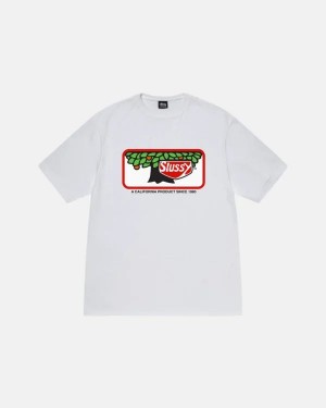 White Stussy Orchard T Shirts | 6175AZWJF