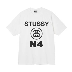 White / Black Stussy No.4 Pigment Dyed T Shirts | 0273RGUQF