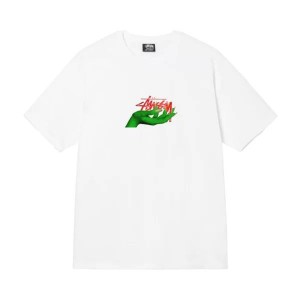 White / Green / Red Stussy Oz T Shirts | 1038EVSXL