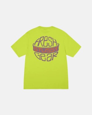 Yellow Stussy Fresh Gear T Shirts | 7429NUBYZ