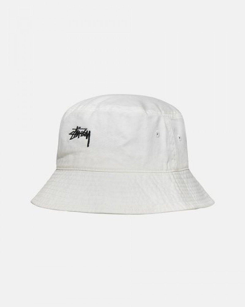 Beige Stussy Bucket Stock Hats | 2713OVGWJ