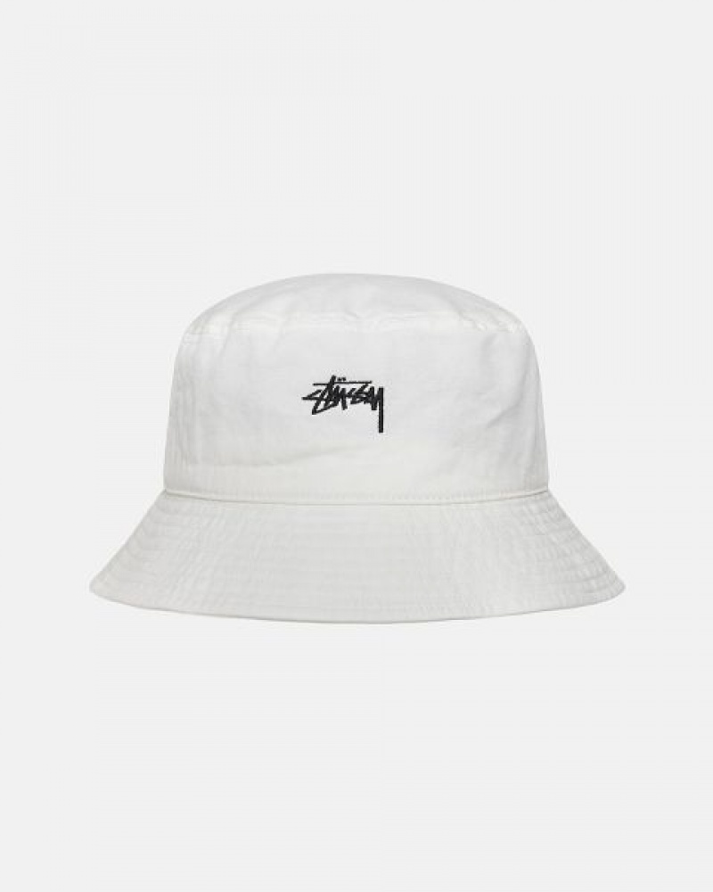 Beige Stussy Bucket Stock Hats | 2713OVGWJ