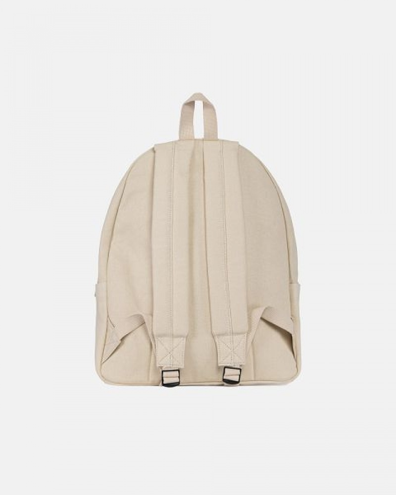 Beige Stussy Canvas Backpacks | 4501ALFPI