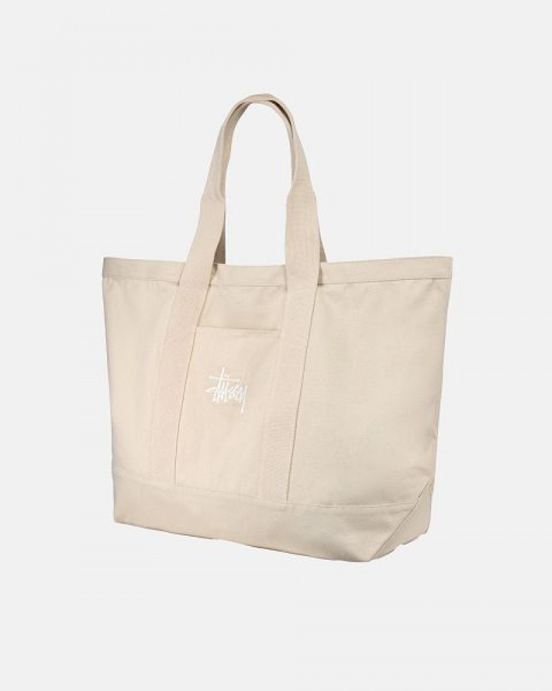 Beige Stussy Canvas Extra Large Tote Bags | 1358CRAZU