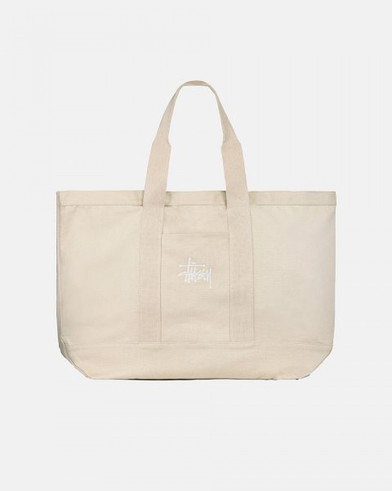 Beige Stussy Canvas Extra Large Tote Bags | 1358CRAZU