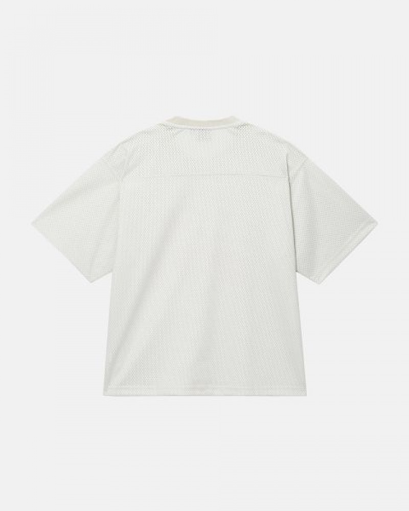 Beige Stussy Sport Mesh Football Jersey | 1826SLQZK