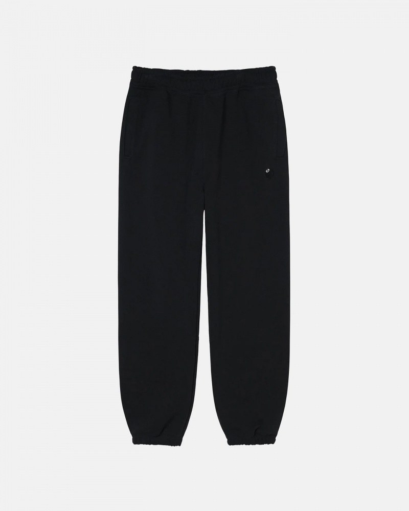 Black Stussy 8 Ball Embroidered Pants | 0763TQDOH