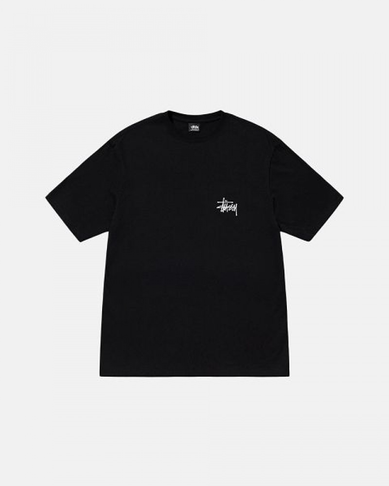 Black Stussy Basic T Shirts | 3197CIJVZ