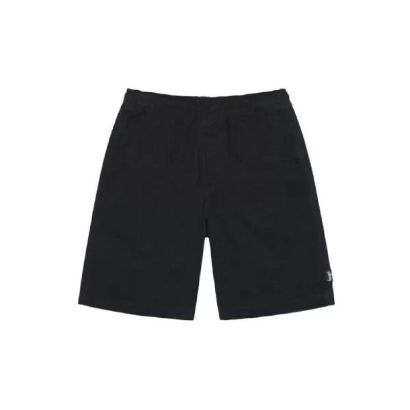 Black Stussy Brushed Beach Shorts | 0915GBYLC