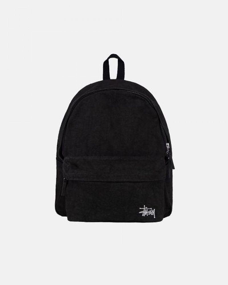 Black Stussy Canvas Backpacks | 2078YNMKC